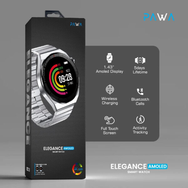 Pawa Elegance Amoled Smart Watch - Silver - Image 2