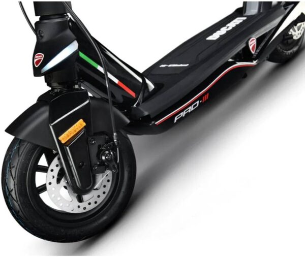 Ducati Pro-III Electric Scooter, with Turn Signals, 350W Motor, Up to 50km Travel Range, 3.2" LED Display with USB Plug, 25km/h Max Speed, 10" Tubeless Front & Rear Tires, Black | MT-DUC-ES-PRO3-WTS - Image 3