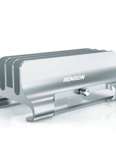 Remson Vertical Laptop Stand for Desk, 3 Slots Tablet Stand Holder, Aluminum Alloy